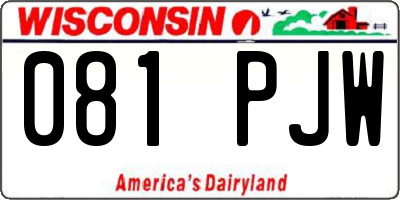WI license plate 081PJW