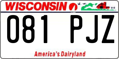 WI license plate 081PJZ