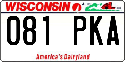 WI license plate 081PKA