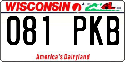 WI license plate 081PKB