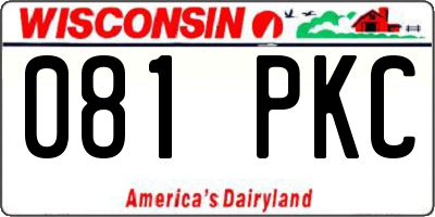 WI license plate 081PKC