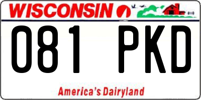 WI license plate 081PKD