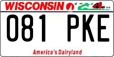 WI license plate 081PKE
