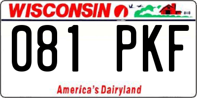 WI license plate 081PKF