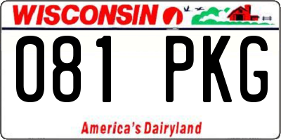 WI license plate 081PKG