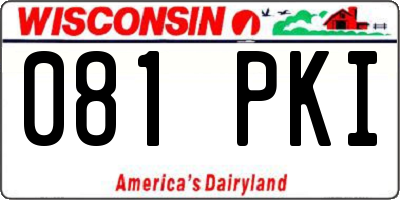 WI license plate 081PKI