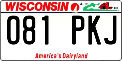 WI license plate 081PKJ