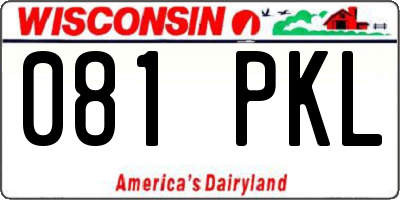 WI license plate 081PKL