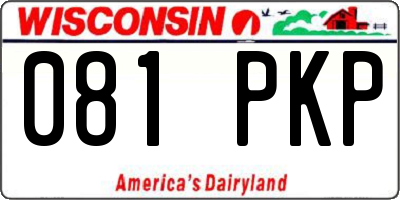 WI license plate 081PKP