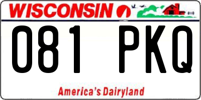 WI license plate 081PKQ