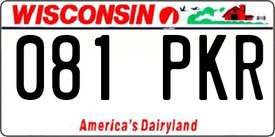 WI license plate 081PKR