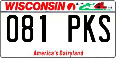 WI license plate 081PKS