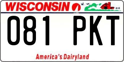 WI license plate 081PKT