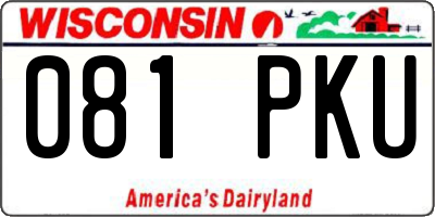 WI license plate 081PKU