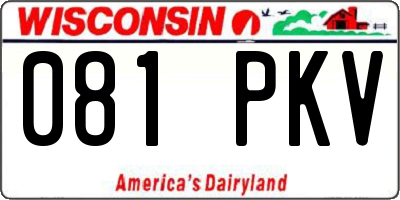 WI license plate 081PKV