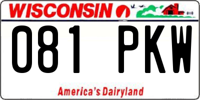 WI license plate 081PKW