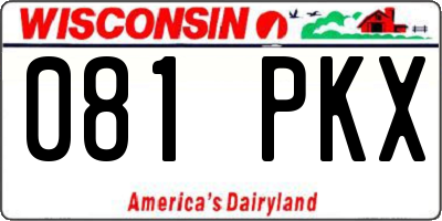 WI license plate 081PKX