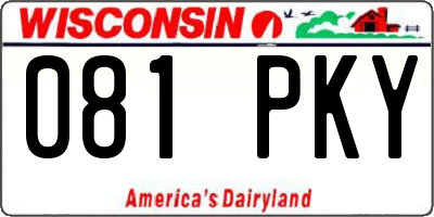 WI license plate 081PKY