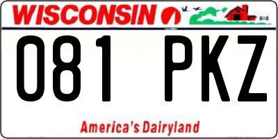 WI license plate 081PKZ