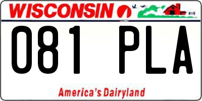 WI license plate 081PLA