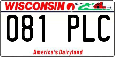 WI license plate 081PLC
