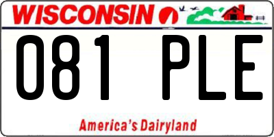 WI license plate 081PLE