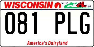 WI license plate 081PLG