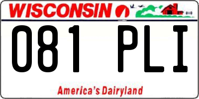 WI license plate 081PLI