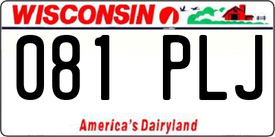 WI license plate 081PLJ