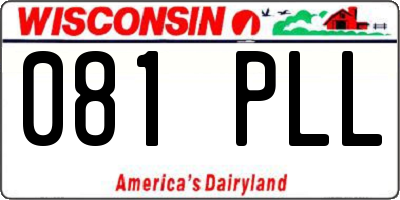 WI license plate 081PLL