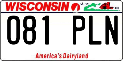 WI license plate 081PLN