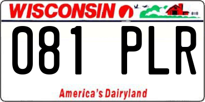 WI license plate 081PLR