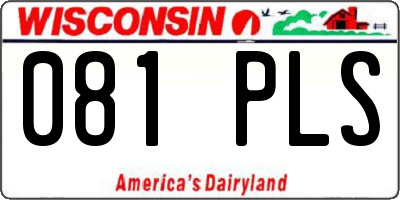 WI license plate 081PLS