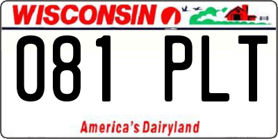 WI license plate 081PLT