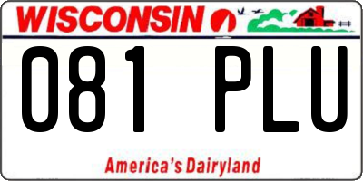 WI license plate 081PLU