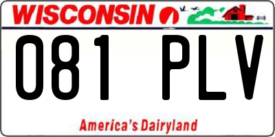 WI license plate 081PLV
