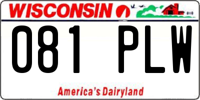 WI license plate 081PLW