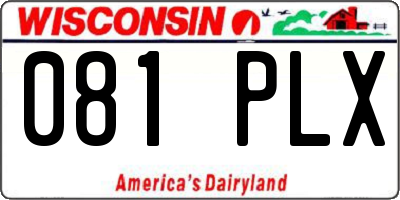 WI license plate 081PLX