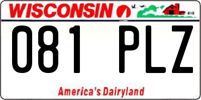 WI license plate 081PLZ