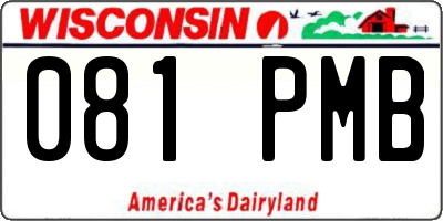 WI license plate 081PMB