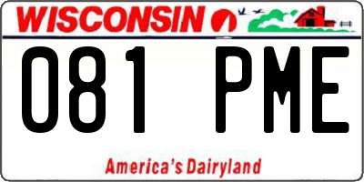 WI license plate 081PME