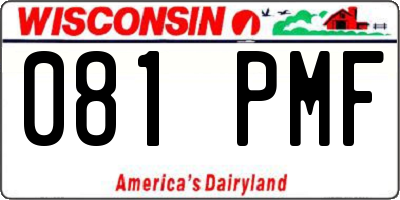WI license plate 081PMF