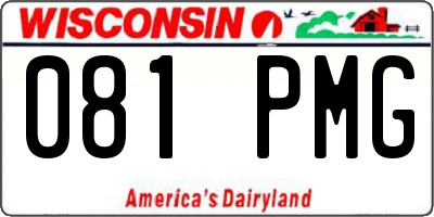 WI license plate 081PMG