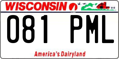 WI license plate 081PML
