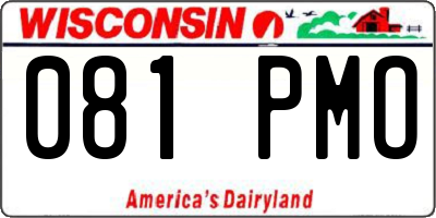 WI license plate 081PMO
