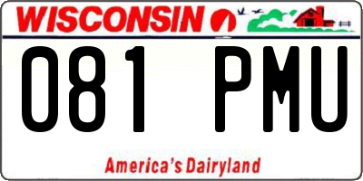 WI license plate 081PMU