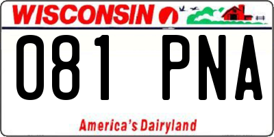 WI license plate 081PNA