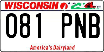 WI license plate 081PNB