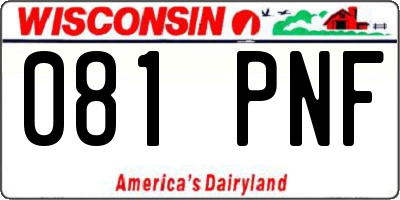 WI license plate 081PNF