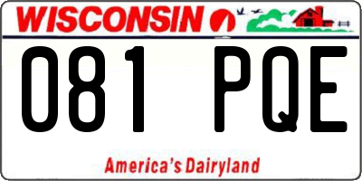 WI license plate 081PQE